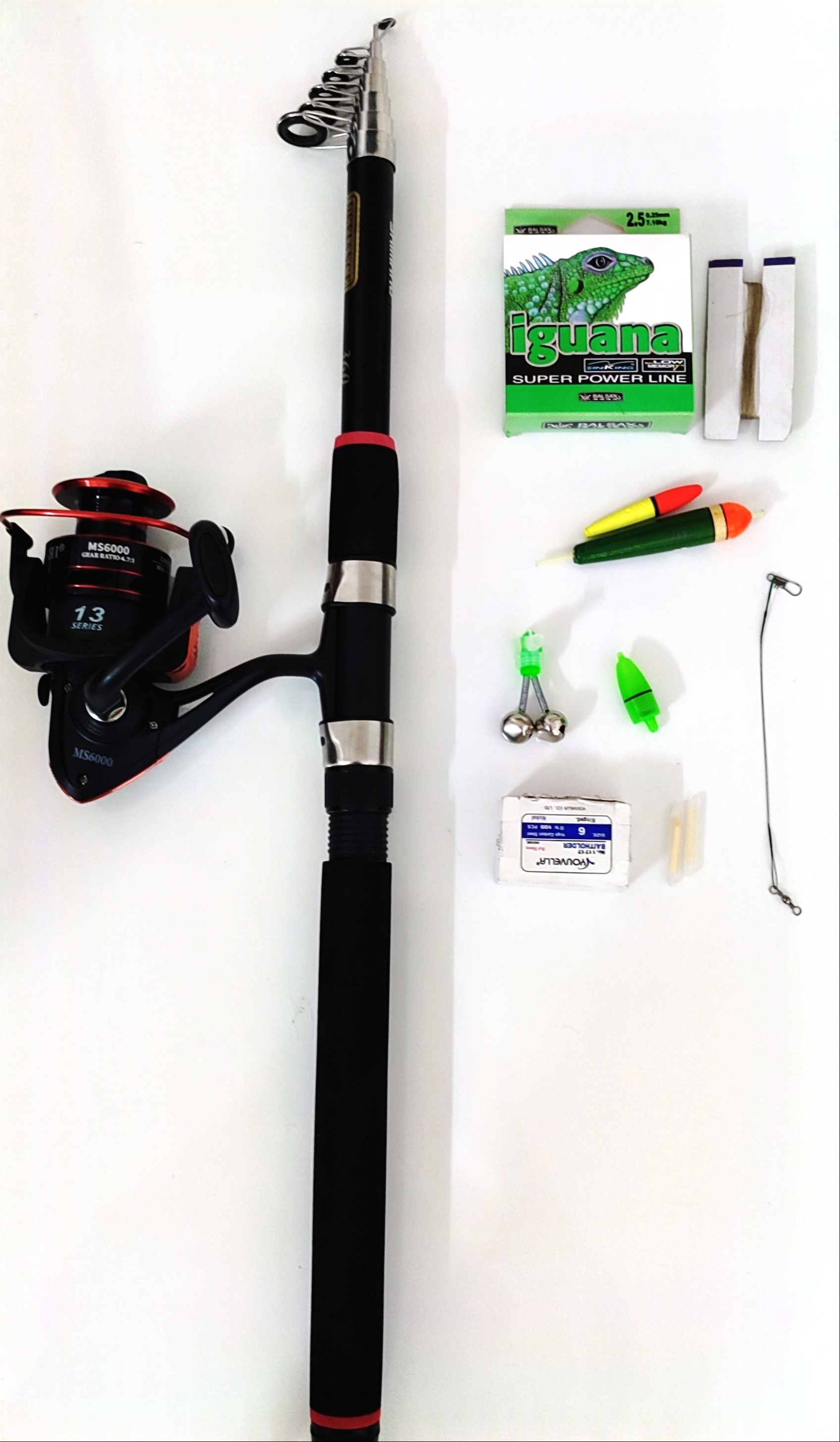 ست چوب شیمانو وچرخ اسپول فلز بلشی اصلی به همراه لوازم جانبی